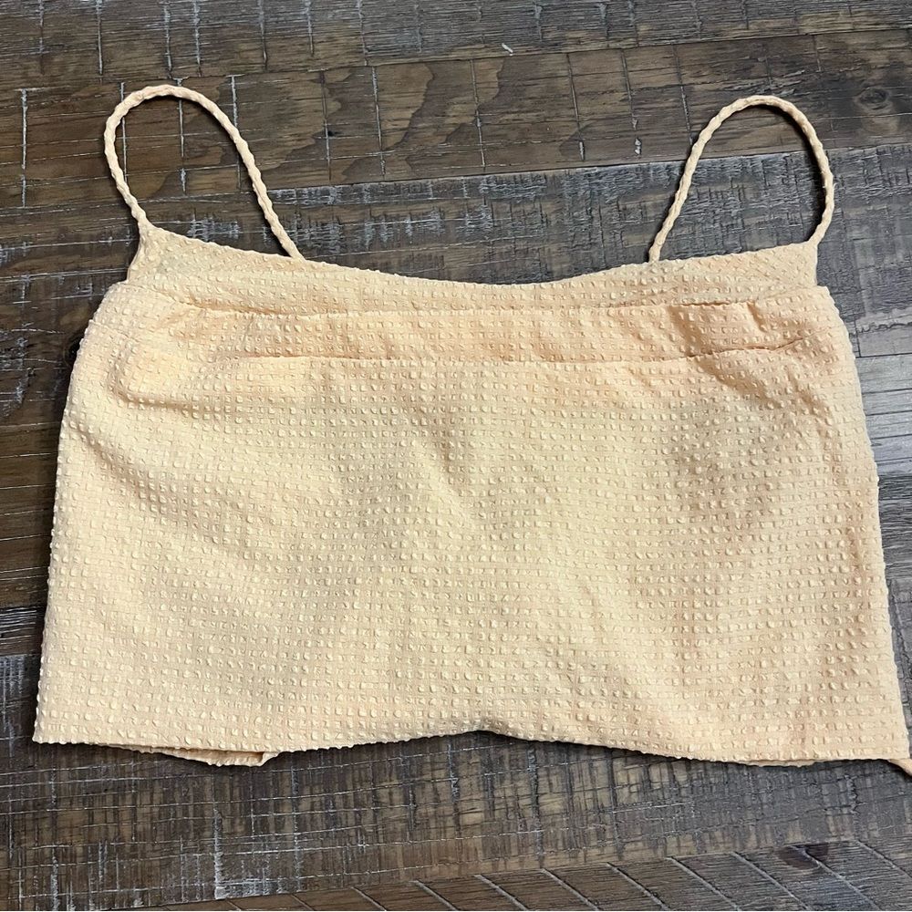 Anthropologie Sunday in Brooklyn Gingham Textured Crop Top- XL NWT